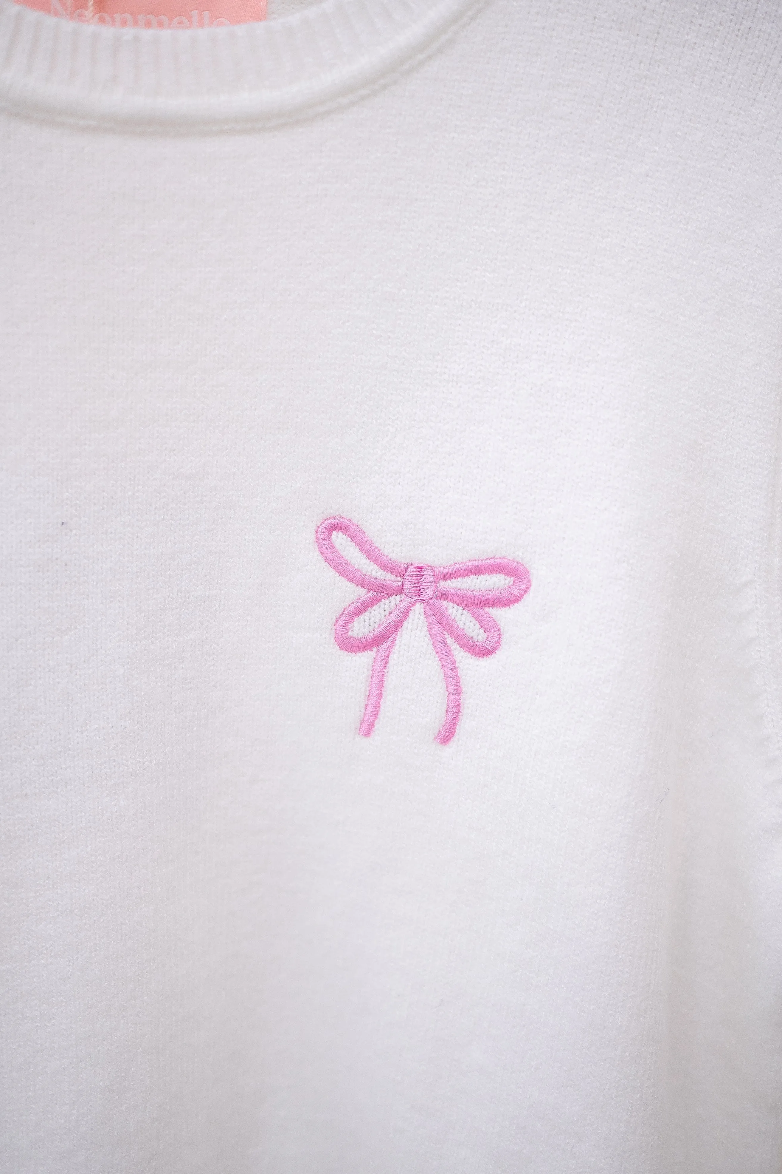 ALLURE RIBBON SWEATER IN WHITE