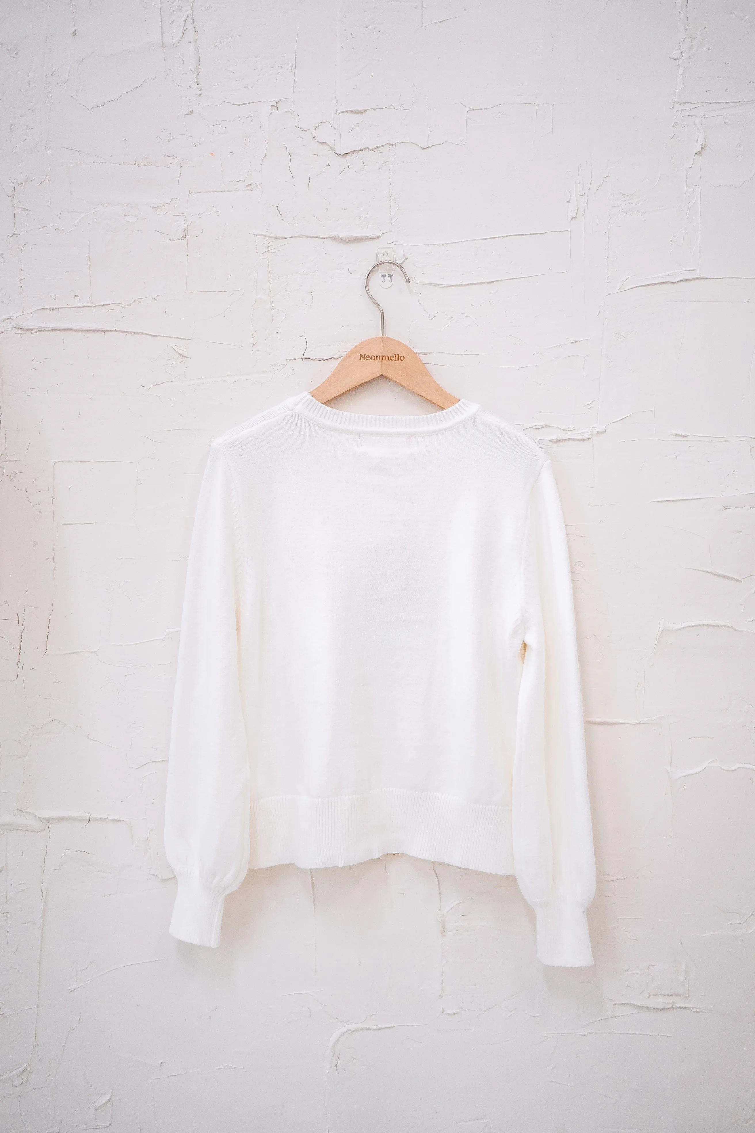 ALLURE RIBBON SWEATER IN WHITE