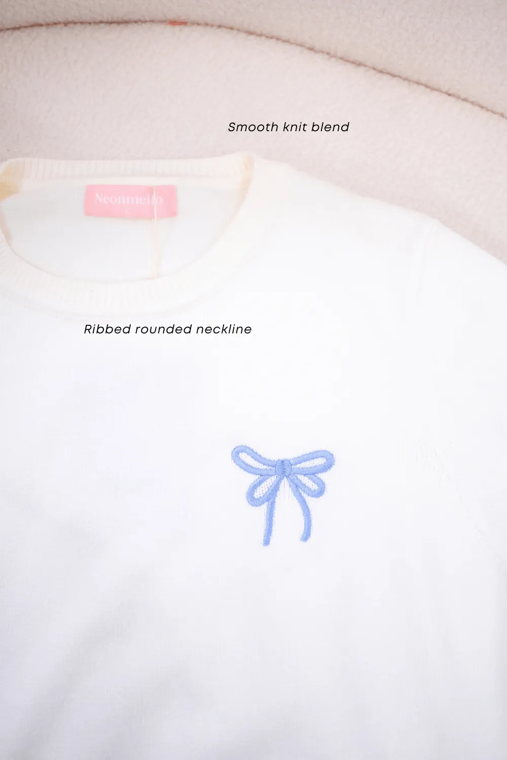 ALLURE RIBBON SWEATER IN WHITE