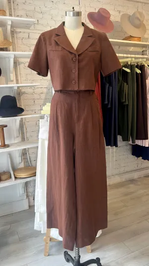 Ash Pant - Linen - Chocolate Brown