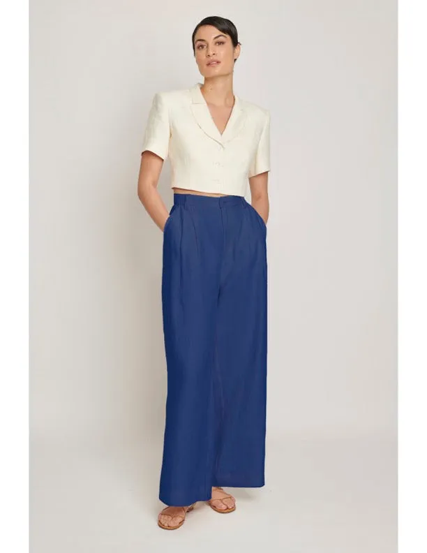 Ash Pant - Linen - Navy
