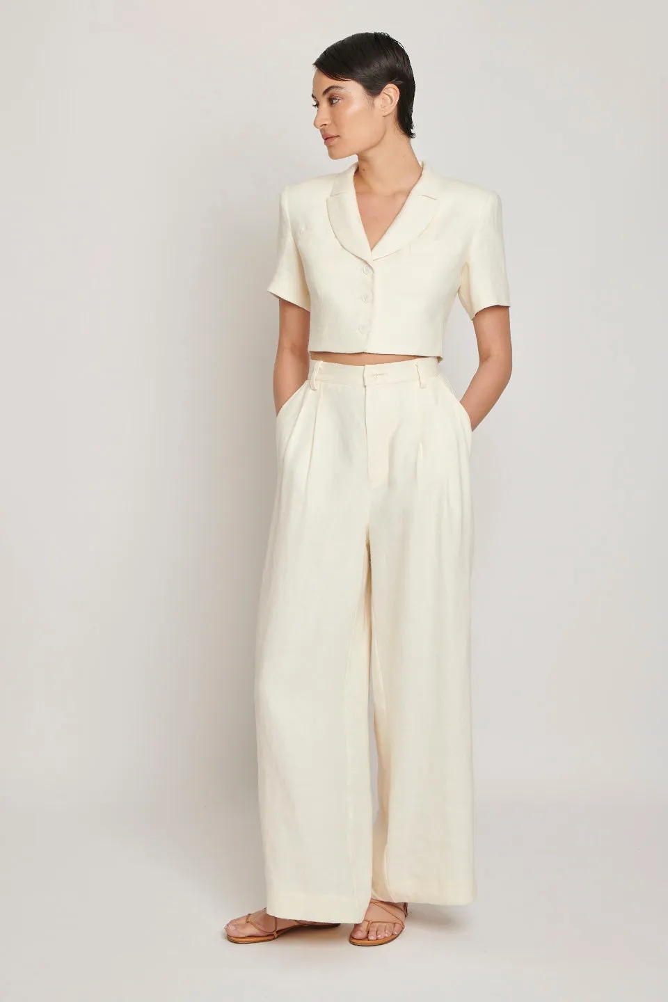 Ash Pant - Linen - Navy