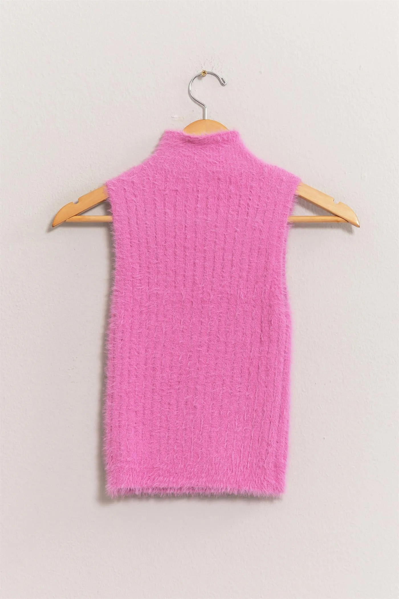 DZ24F139-High Neck Sleeveless Knit Top