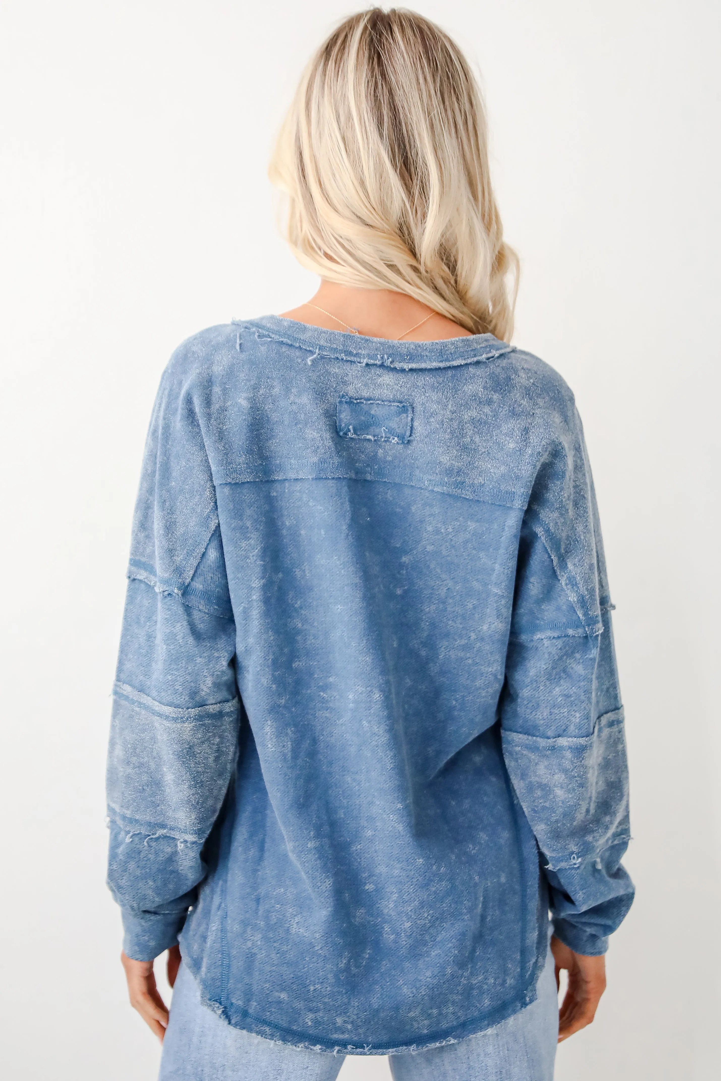 FINAL SALE - Amazing Memories Denim Knit Top - DOORBUSTER