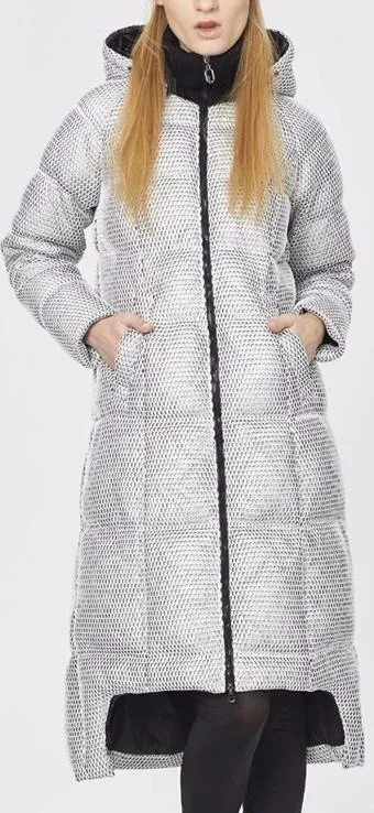 Honeycomb-Mesh Puffer Down Coat