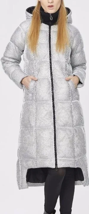 Honeycomb-Mesh Puffer Down Coat