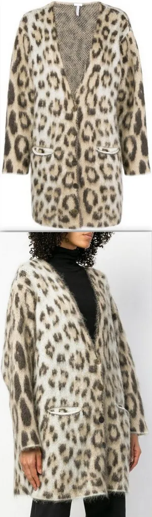 Leopard Print V-Neck Cardigan