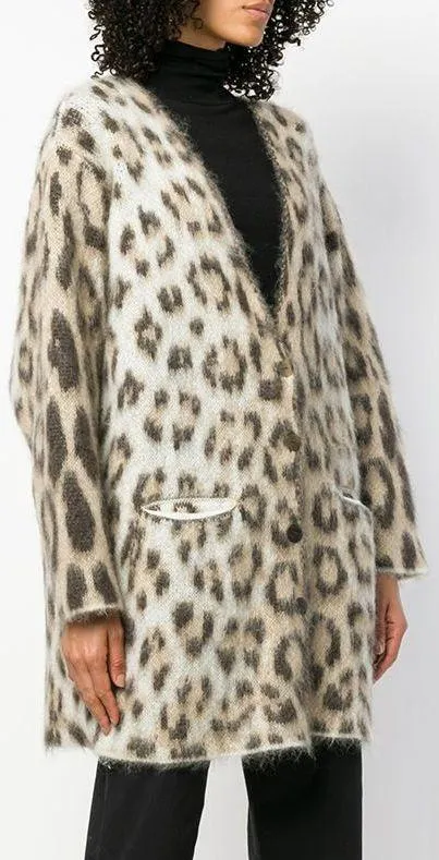 Leopard Print V-Neck Cardigan