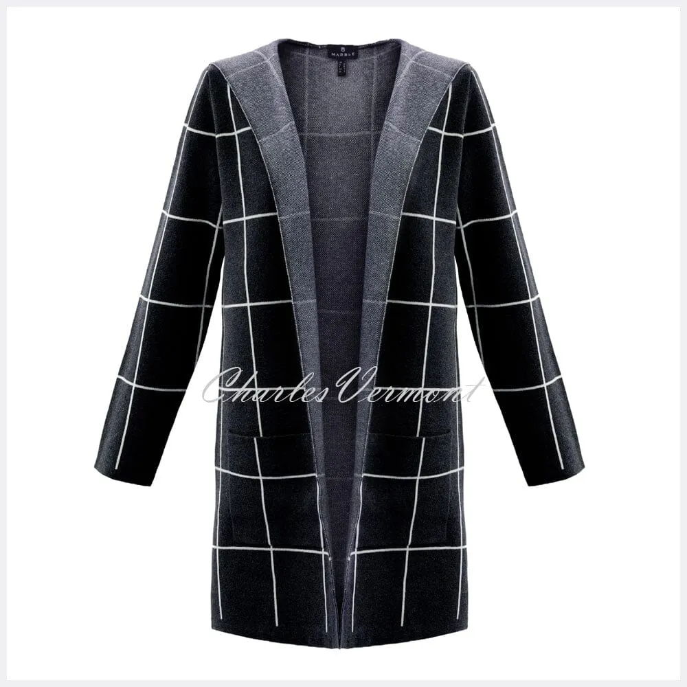 Marble Long-line Cardigan – Style 5919-101 (Black / White)