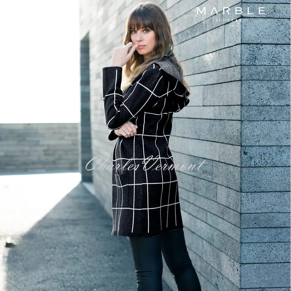 Marble Long-line Cardigan – Style 5919-101 (Black / White)