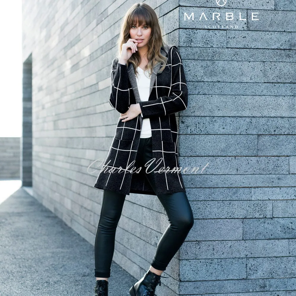 Marble Long-line Cardigan – Style 5919-101 (Black / White)