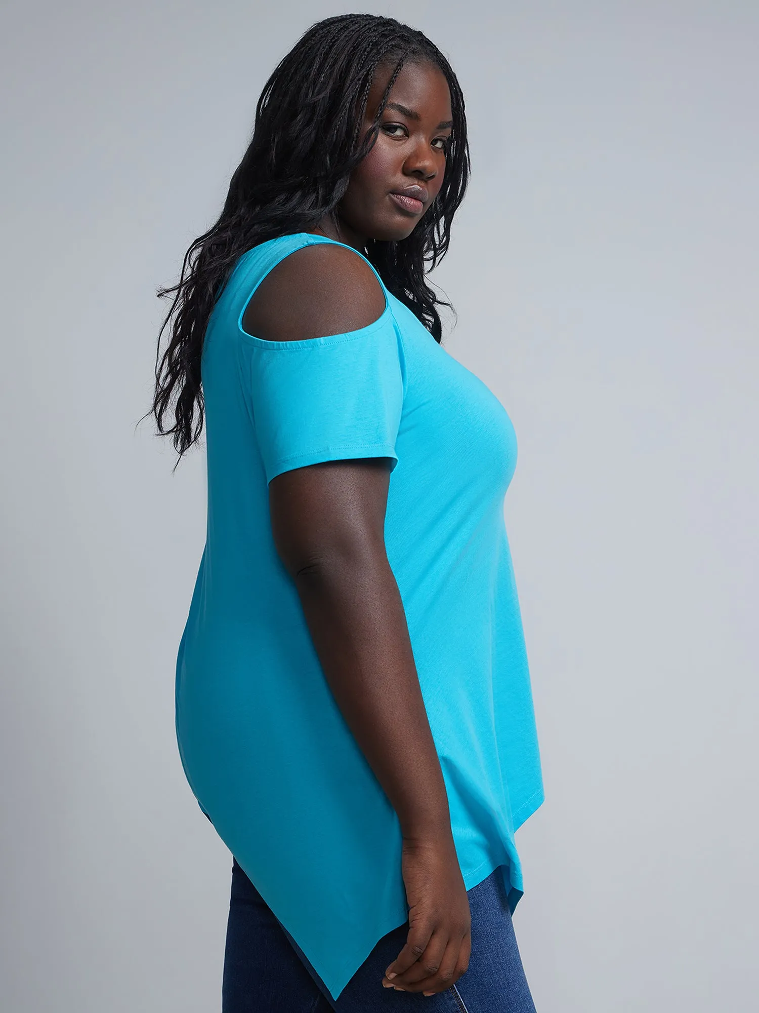 Plus Cold-Shoulder Perfect Tunic Tee