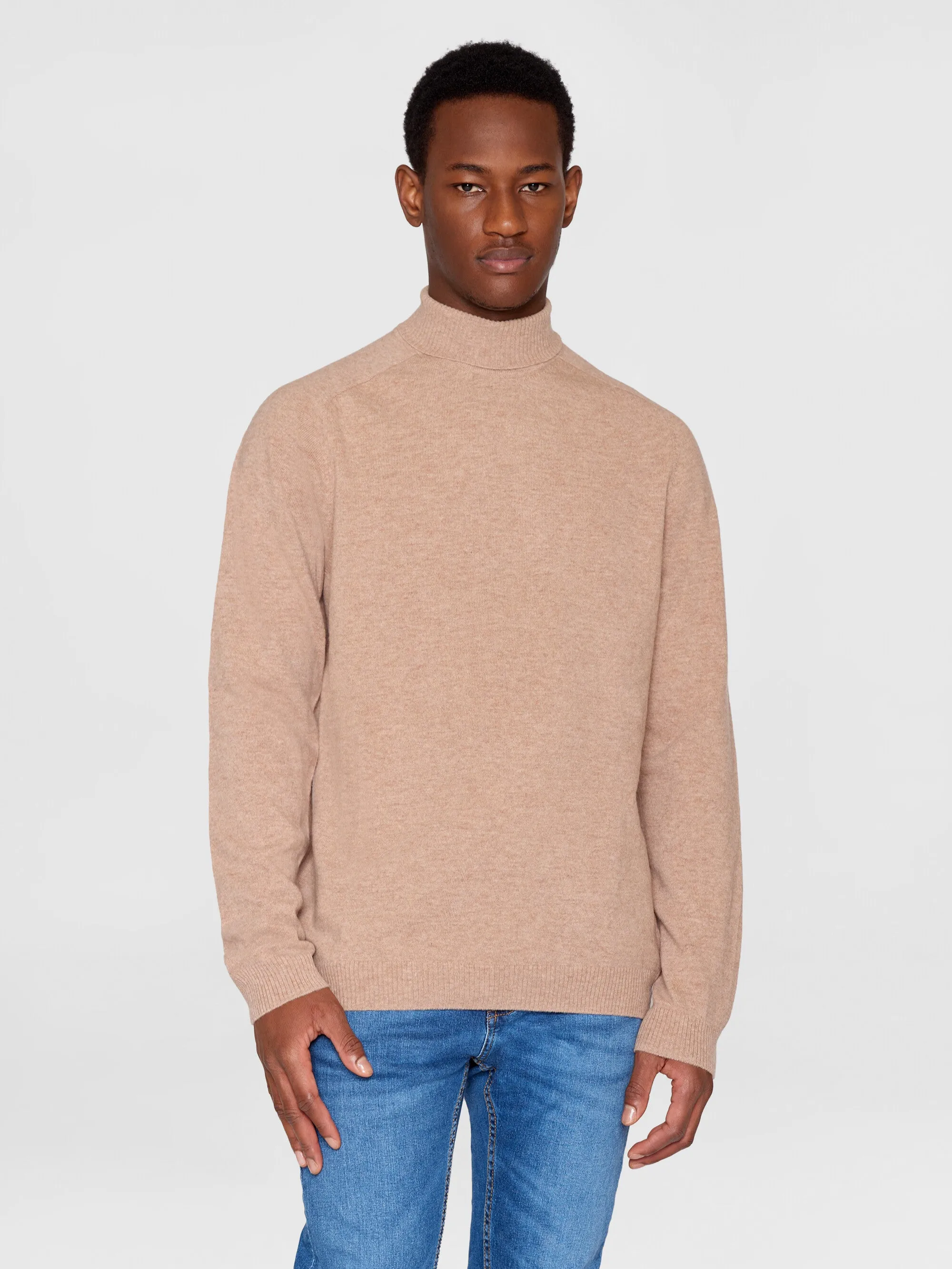 Roll neck knit - Kelp melange