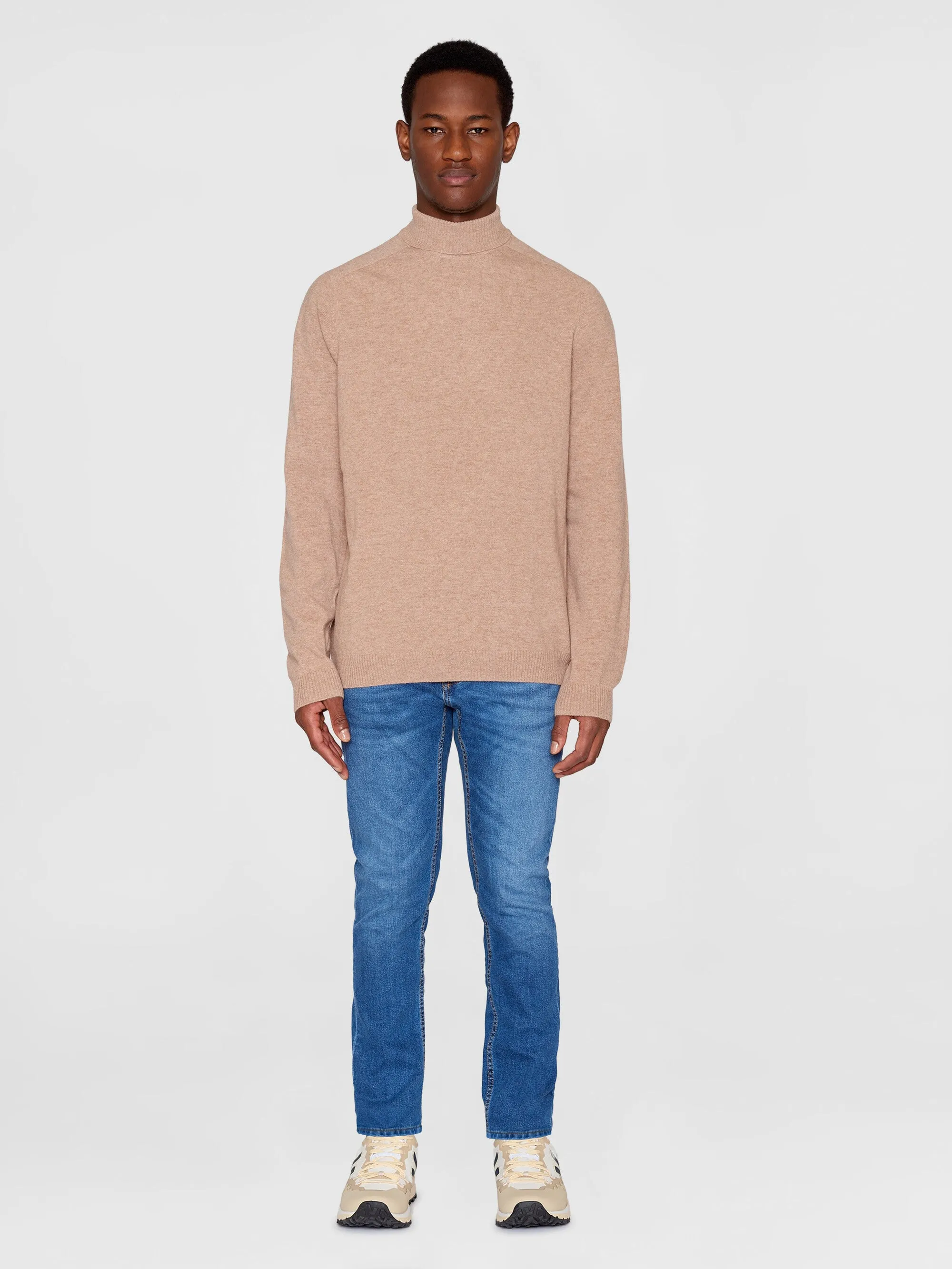 Roll neck knit - Kelp melange