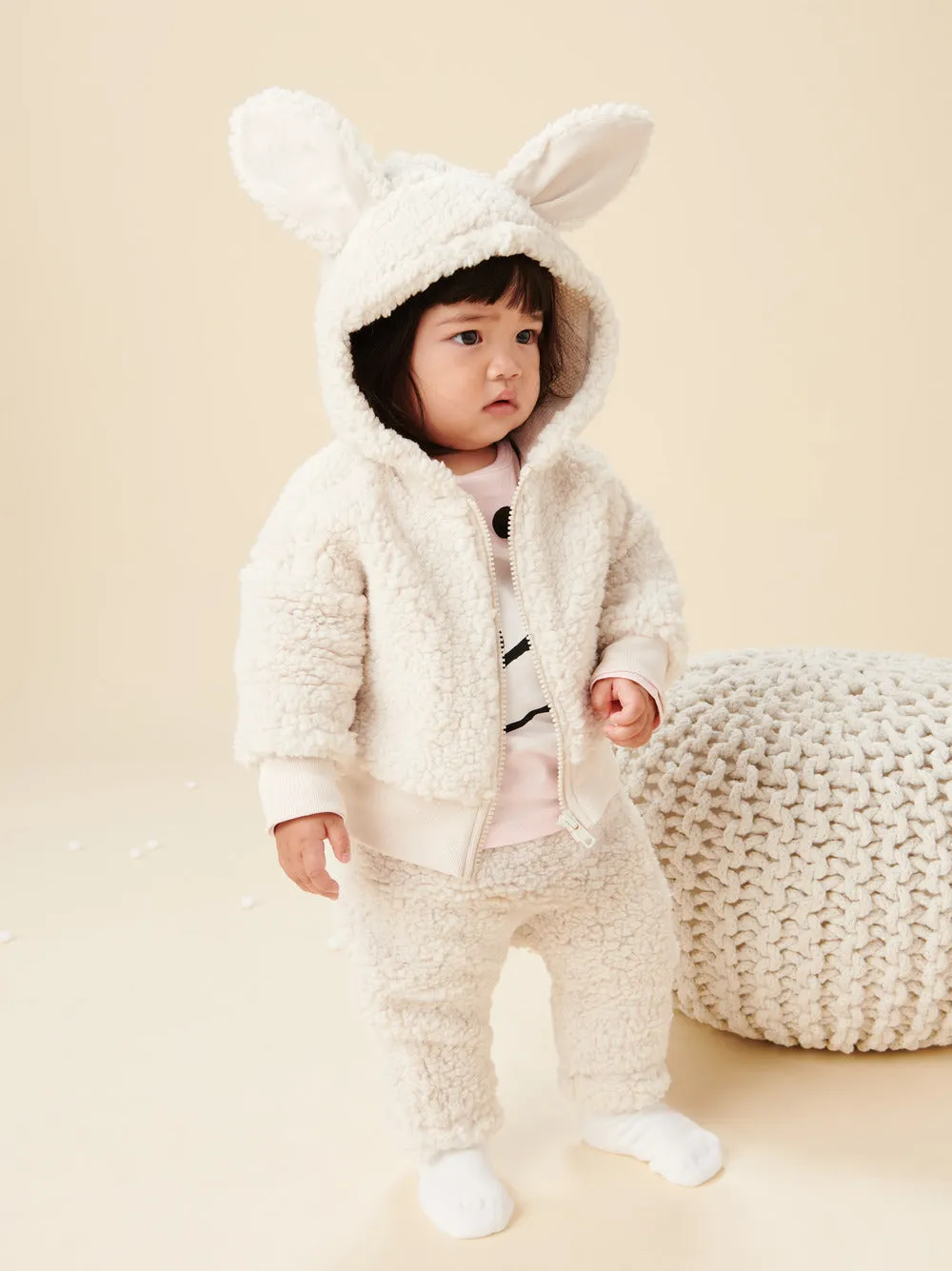 Teddy Fleece Baby Pants - Birch
