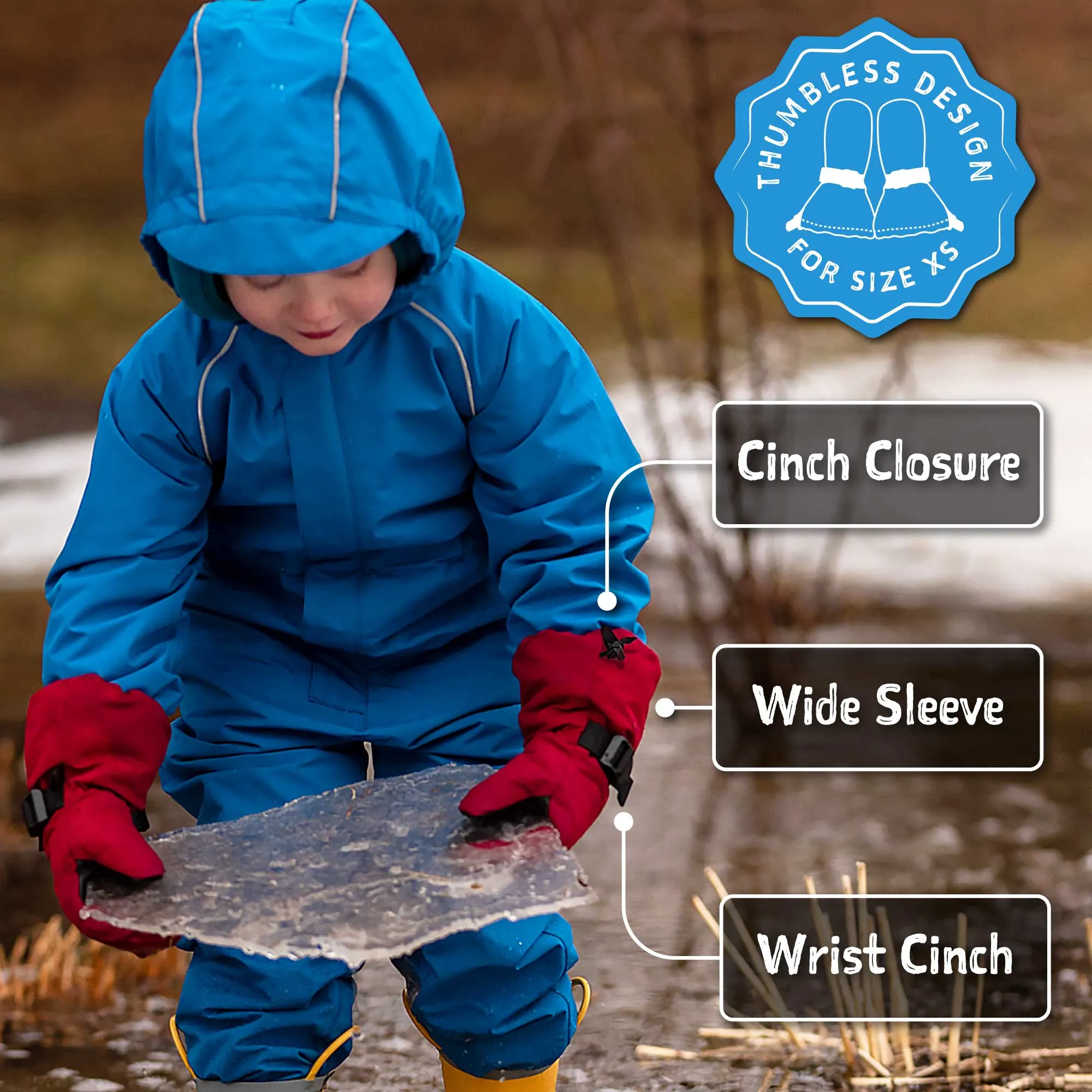 Toasty-Dry Waterproof Snow Mitten: Pink Rainbow