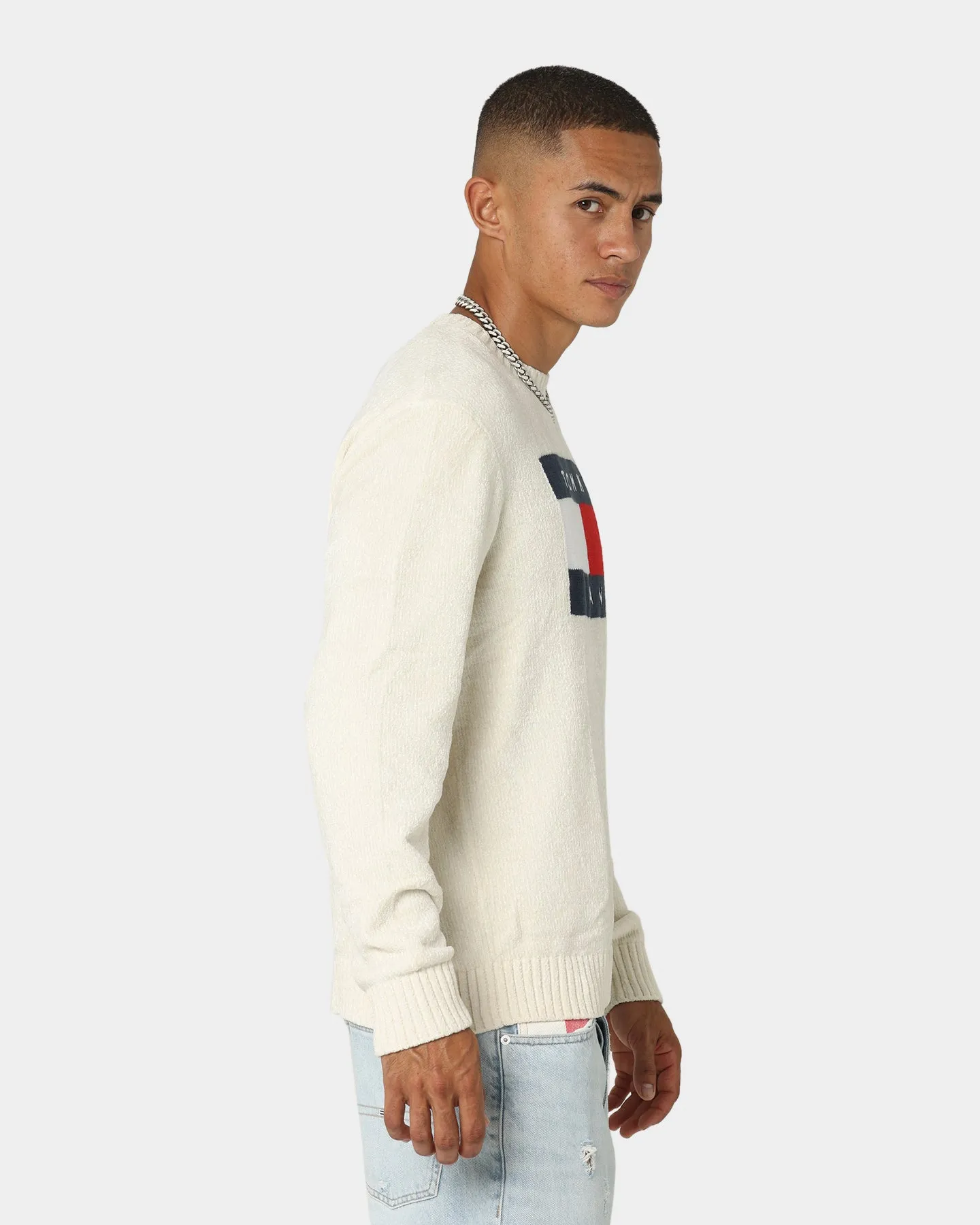 Tommy Jeans Tommy Flag Sweater Ivory
