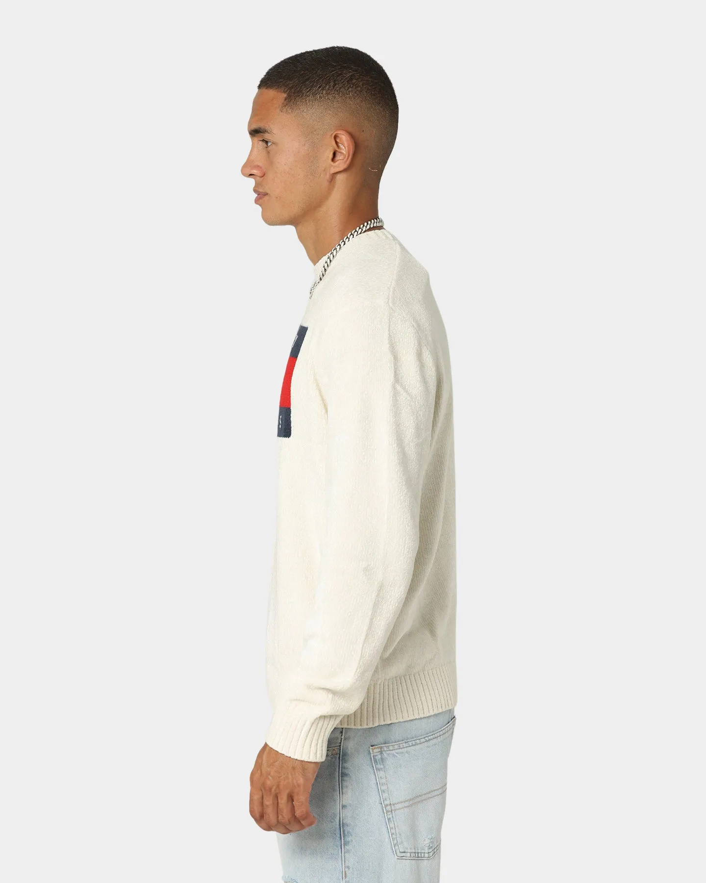 Tommy Jeans Tommy Flag Sweater Ivory