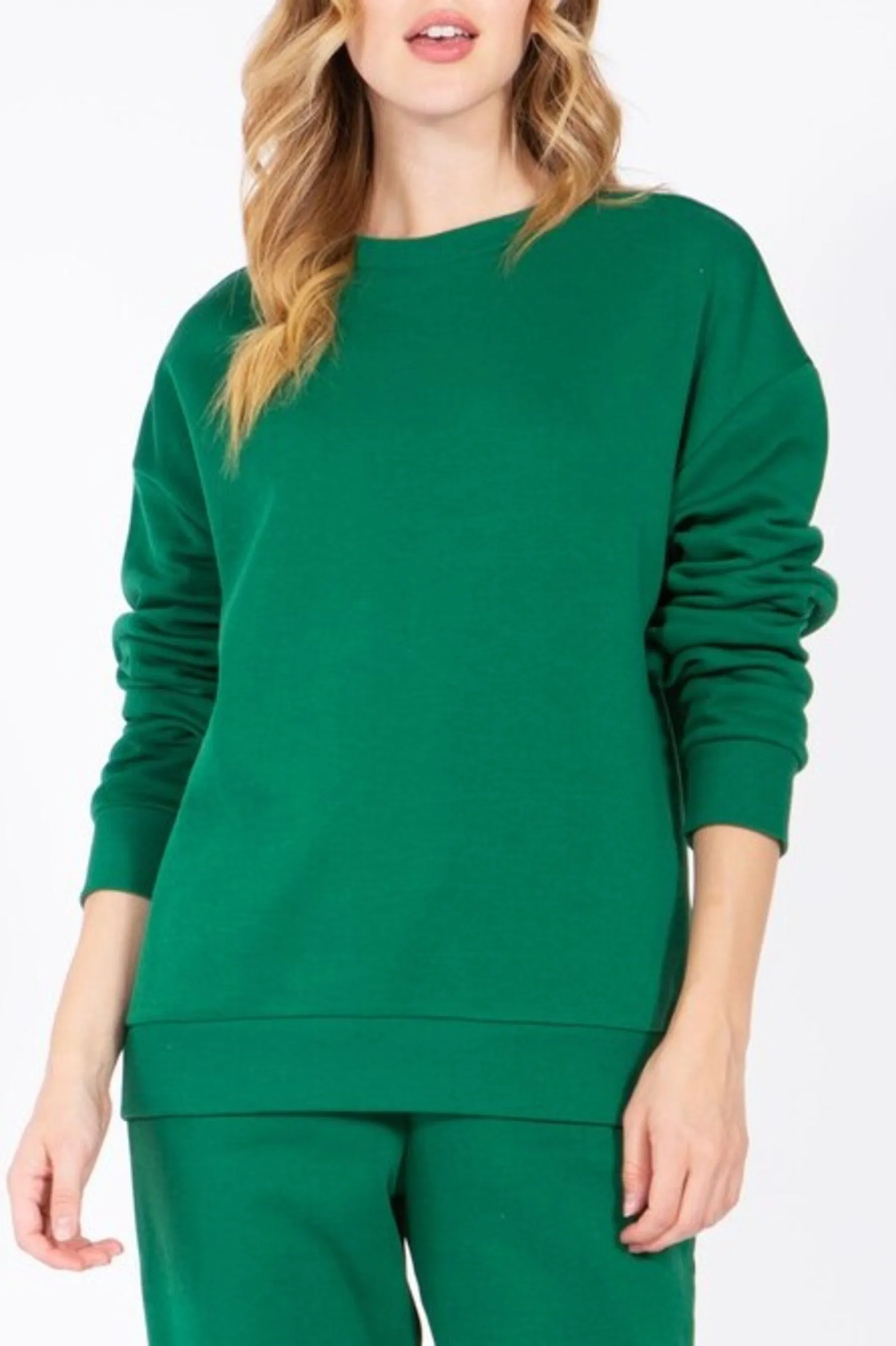 Women's Oversized Crewneck Fleece Pullover Sweatshirt