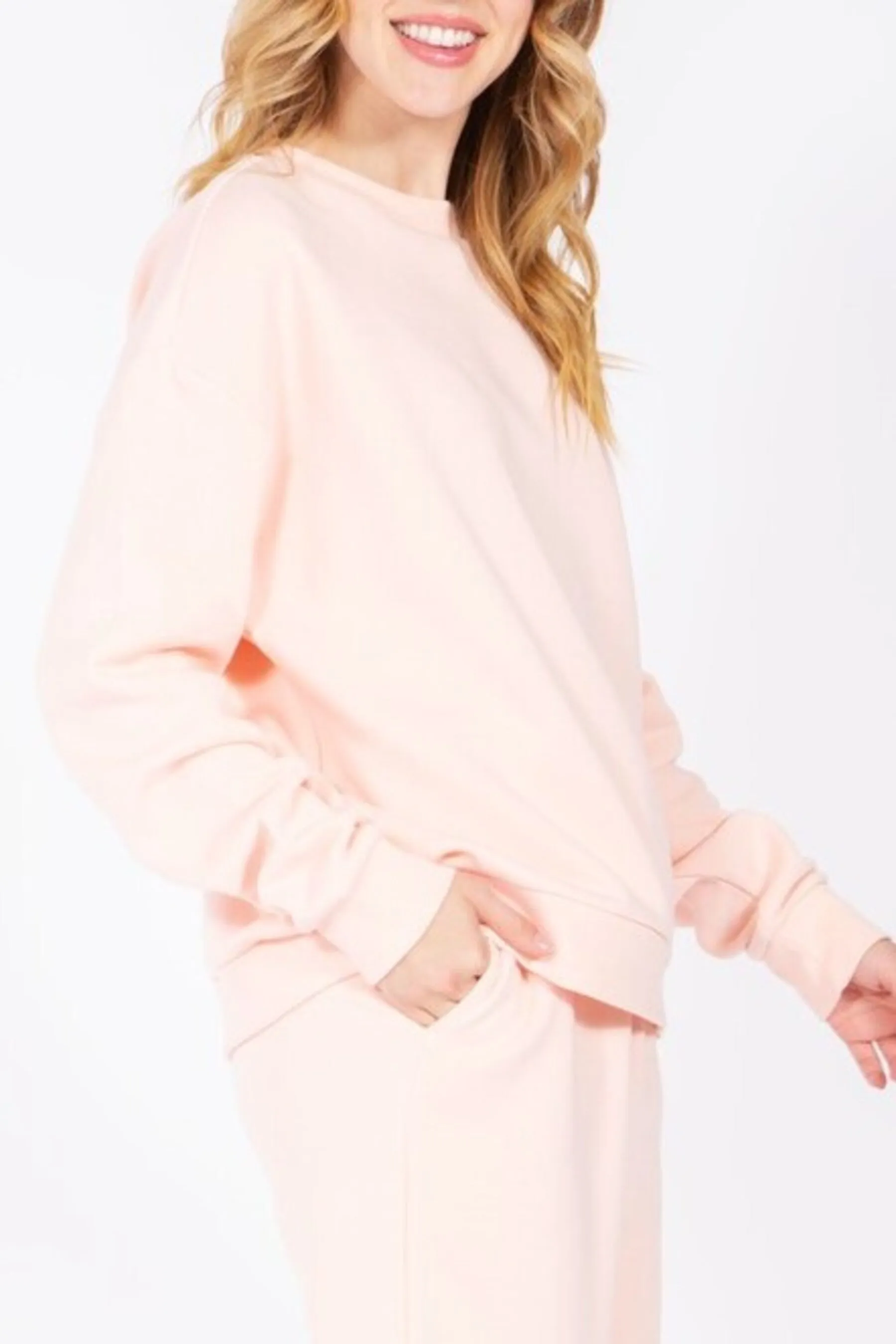 Women's Oversized Crewneck Fleece Pullover Sweatshirt