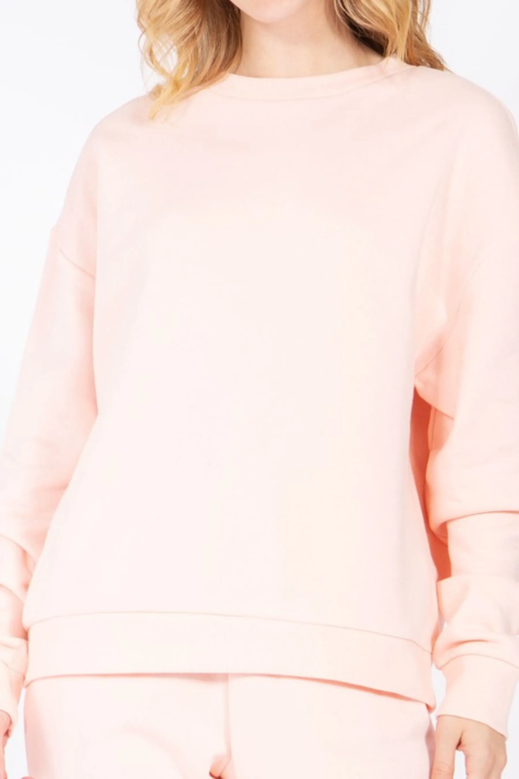 Women's Oversized Crewneck Fleece Pullover Sweatshirt