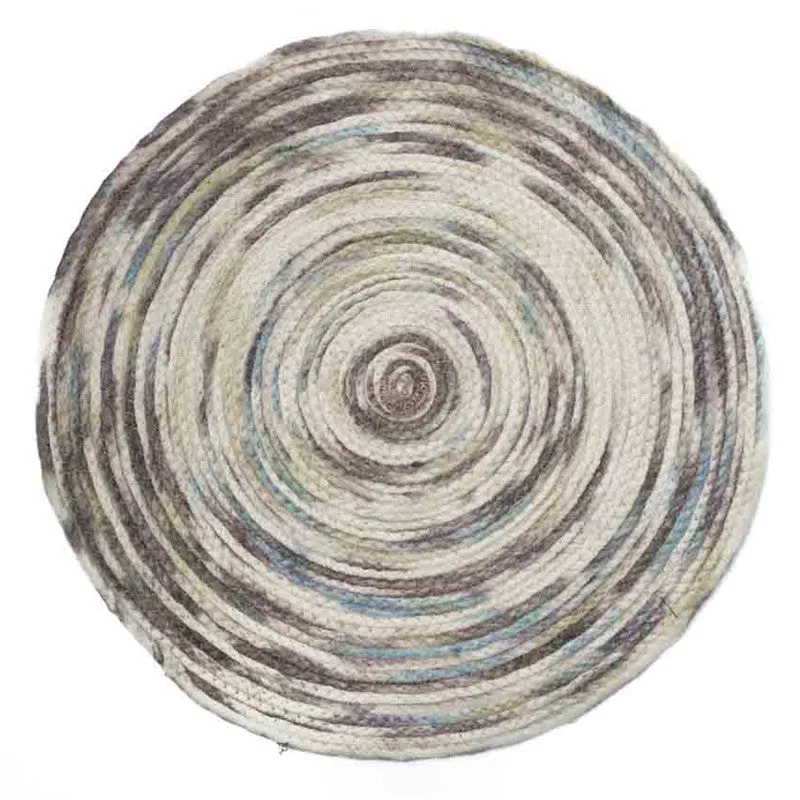 Woolen Rug | Cozy Comfort | Round | Multicolour | 61 x 61 cm