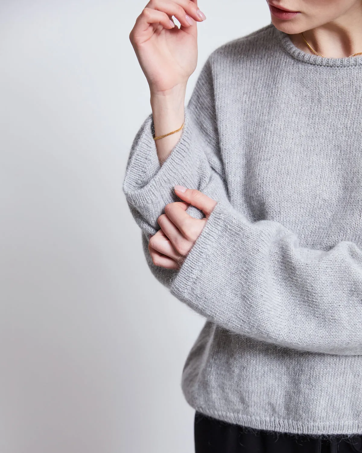 WOOLY KNIT JUMPER LEJAK LIGHT GREY
